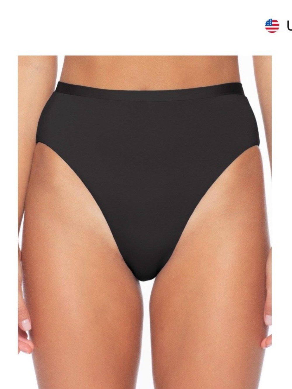 NWOT Black High-Waist Bikini Bottom with Petal Cutouts